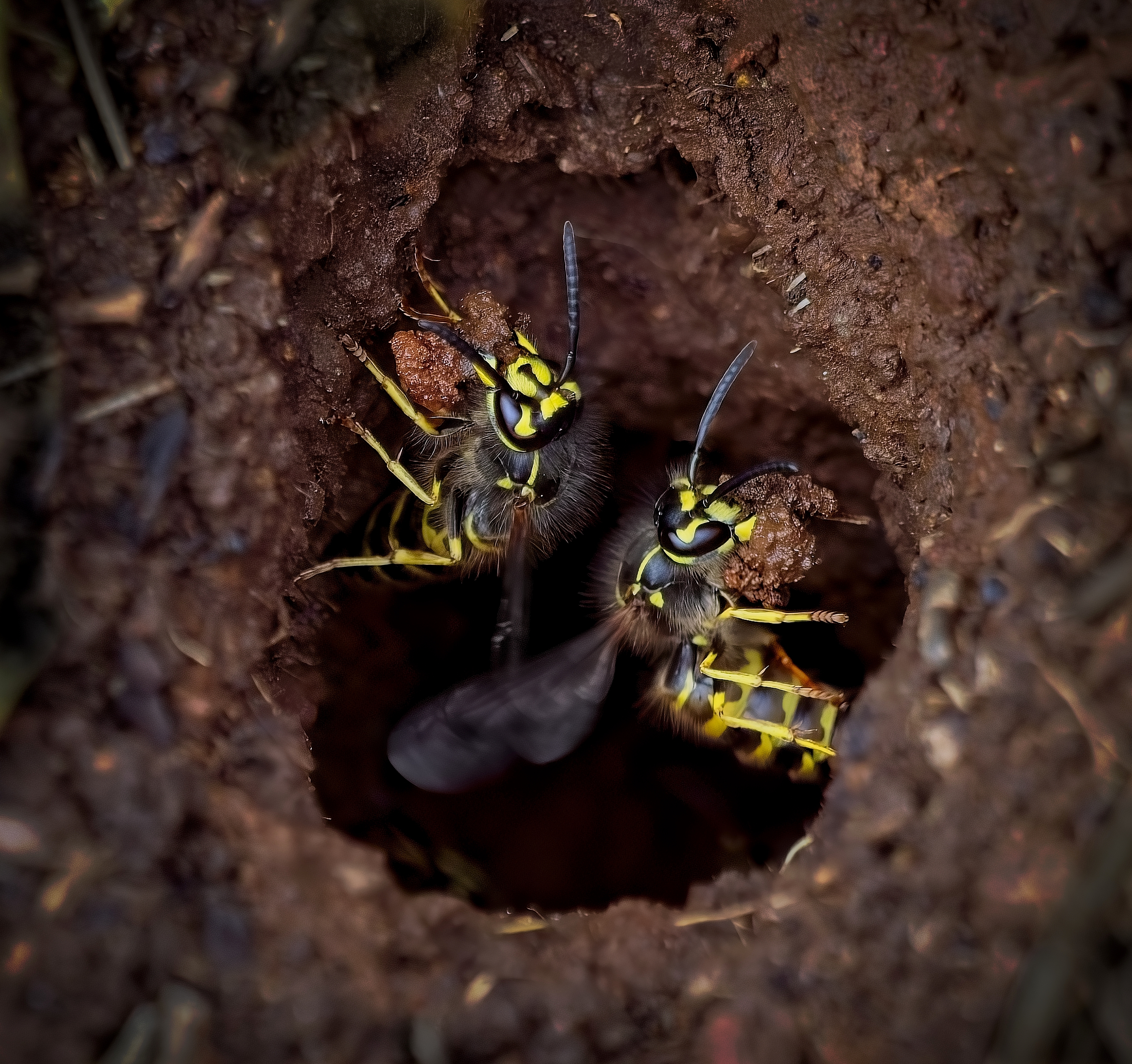 Yellowjackets Excavating Nest